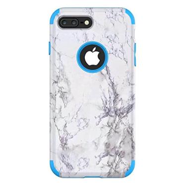 Imagem de 3 em 1 capa de pára-choques padrão de mármore para iphone 13 12 11 pro max x xr xs max 7 6 s 8 plus hard pc silicone capa traseira à prova de choque, azul, para iphone x xs