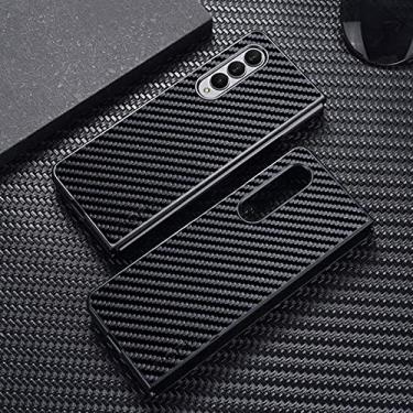 Imagem de para Samsung Galaxy Z Fold 4 Fold4 zfold3 5G fibra de carbono padrão capa traseira para samsung galaxy z fold4 zfold4 capa de telefone, preto, para Galaxy Z Fold 3