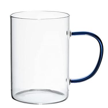 Imagem de Caneca Vidro Boro com Alça Azul 200 ml Mimo Style TC22128