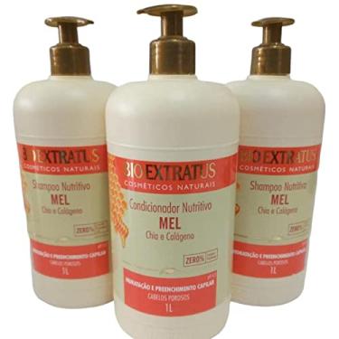 Imagem de KIT 2 Shampoo 1 Condicionador Mel Nutritivo 1 L Bio Extratus