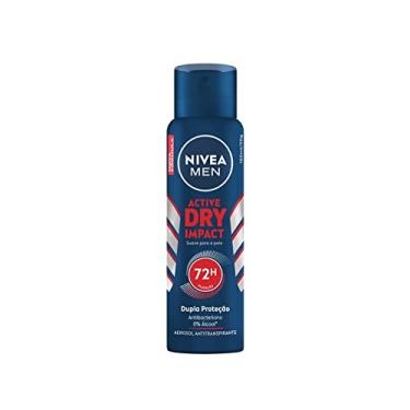 Imagem de NIVEA MEN Desodorante Antitranspirante Aerossol Dry Impact 150ml - Proteção prolongada de 72h, dupla proteção antitranspirante, proteção extra seca, sem alumínio, corantes e conservantes