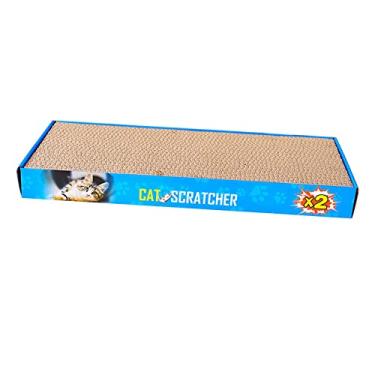 Imagem de Bothyi Arranhador de papelão para gatos Almofada para arranhar ondulado durável, placa para arranhar para gatos