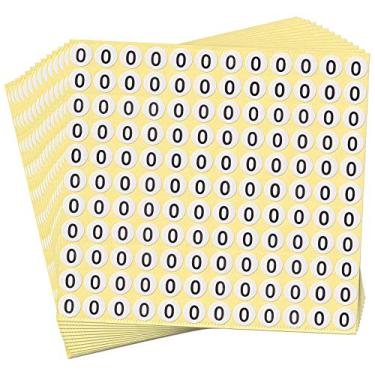 Imagem de DealzEpic - Adesivos com o número 0 - Papel pequeno redondo brilhante autoadesivo para destacar e colar número Zero etiquetas - Conjunto de 15 folhas