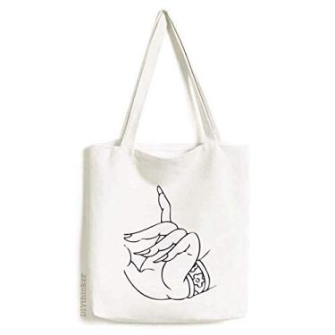 Imagem de Alfândega mão padrão de desenho sacola sacola sacola de compras bolsa casual bolsa de mão