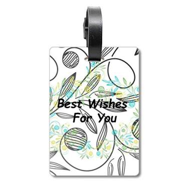 Imagem de Folhas frescas desenhando melhor bolsa de viagem com etiqueta para cartão de bagagem