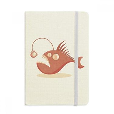 Imagem de Caderno de ilustração de peixe com desenho fofo e estampa de peixe, capa dura em tecido, diário clássico