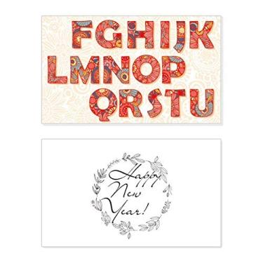 Imagem de Flower Leaf The Letter A-Z Pattern New Year Festival Greeting Card Bless Message Present