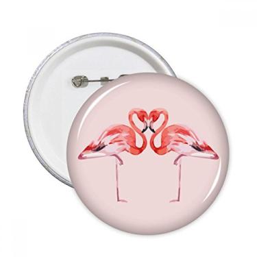 Imagem de Flamingo casal amante pinos redondos distintivo decoração roupas 5 peças presente