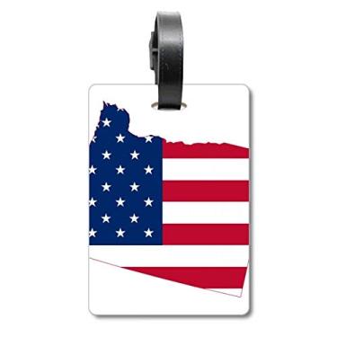 Imagem de Oregon Mapa dos EUA Estrelas Listras Bandeira Bolsa Etiqueta Bagagem Etiqueta Scutcheon Etiqueta
