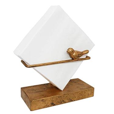 Imagem de Suporte de guardanapo de coquetel clássico com design de pássaro de ferro fundido, dispensador de tecido de mesa Freestanding, Bronze, 1