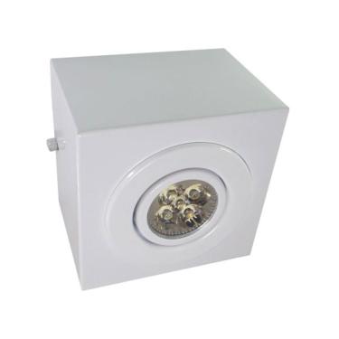 Imagem de Plafon Sobrepor Quadrado Branco Liso Para 1 Lampada AR111 Orientavel - Damlux