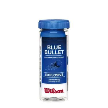 Imagem de Bola De Frescobol Wilson Blue Bullet Tubo C/ 3 Bolas