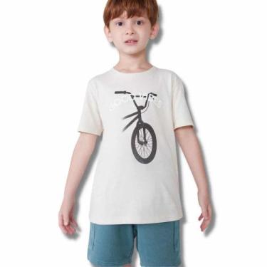 Imagem de Camiseta Menino Com Estampa Hering Kids Azul Mescla - Areia