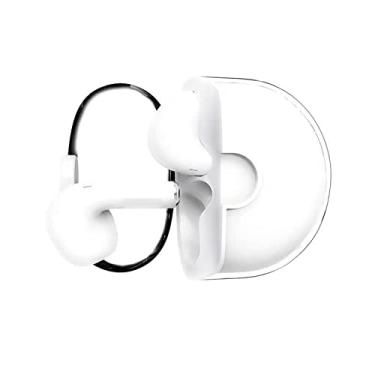 Imagem de Fones de Ouvido Bluetooth, Fones de Ouvido Sem Fio Com Estojo de Carregamento, Fones de Ouvido BT à Prova D'água Com Redução de Ruído Estéreo Ergonômico Sem Fio para Esportes Ao (Branco)