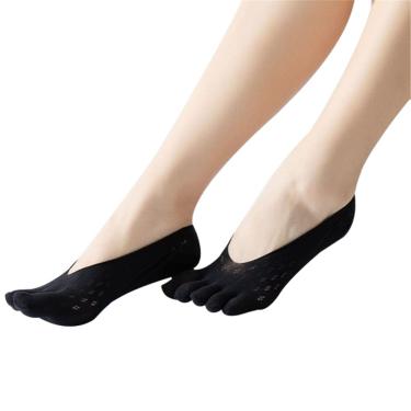 Imagem de 5 pares de meias de dedo para mulheres, meias de compressão ortopédica, meias invisíveis, para homens e mulheres