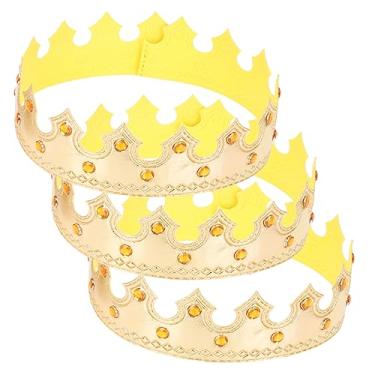 FRCOLOR 2 Peças Decoração Preta Acessórios Masculinos Rei Rei Cosplay Coroa  Decoração Coroa Para Homens Pu Coroa Coroa Dourada Acessórios De