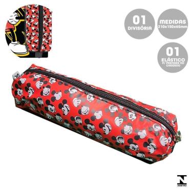 Imagem de Estojo Escolar Elástico Mickey Disney Fixar Em Caderno Dac