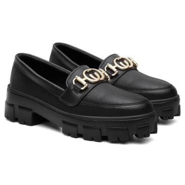 Imagem de Mocassim Feminino Tratorado Sapato Casual Oxford Moda Blogueira
