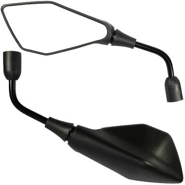 Imagem de Retrovisor espelho moto modelo compatível com Kawasaki Z400 Lente Plana Haste normal Yamaha YBR125 YBR150 Fazer MT03 MT07 MT09 XTZ Par