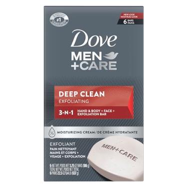 Imagem de Dove Men+Care Sabonete corporal e barra facial limpeza profunda 6 barras mais hidratante do que sabão em barra lava efetivamente bactérias e nutre sua pele 106 g