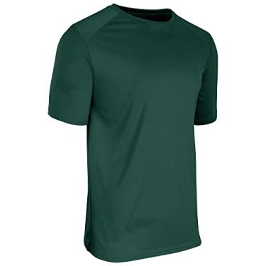 Imagem de CHAMPRO Camiseta de gola redonda de poliéster Leader, adulto 4GG, verde floresta