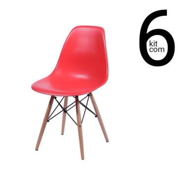 Imagem de Conjunto 6 Cadeiras Eames Dsw - Vermelho
