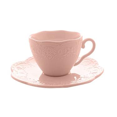 Imagem de CJ 4 XÍCARAS CAFÉ PORCELANA C/PIRES BUTTERFLY ROSA 120ml