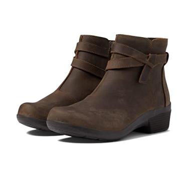 Imagem de Clarks Bota feminina Angie Spice, Couro castanho escuro, 9