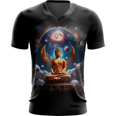 Imagem de Camiseta Gola V Buda Universo Lótus Imortalidade 8 - Kasubeck Store