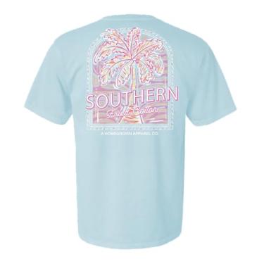 Imagem de Southern Fried Cotton Camiseta East Coast Palm Tree Breeze, Cambraia, M