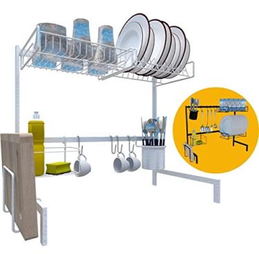 Imagem de Cozinha Suspensa Modular Autosustentável Escorredor de Pia Sem furos 14 Peças DiCarlo 63cm (Branco)