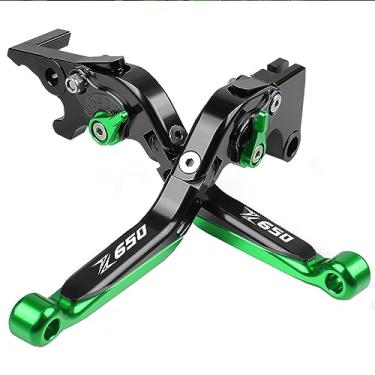 Imagem de FREAXLL Conjunto de alavancas de freio de motocicleta Z650 - Alavancas de freio CNC dobráveis extensíveis, adequadas para K.awasaki Z650 Z 650 2016-2020 (verde)