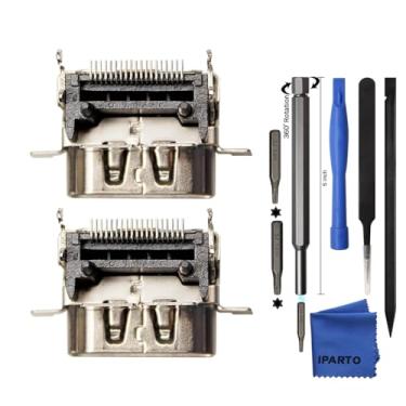 Imagem de iParto Pacote com 2 portas HDMI de substituição para console Xbox One S Display Socket Interface Jack Kit de reparo
