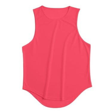 Imagem de Camiseta regata masculina Active Vest Body Building Muscle Fitness com ajuste solto para treino, Rosa, XG