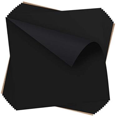 Imagem de Dysania Pacote de vinil preto de transferência de calor - Pacote com 10 (30,5 cm x 30,5 cm) Vinil preto HTV, ferro em vinil para camiseta, fácil de cortar e remover ervas daninhas para design de vinil