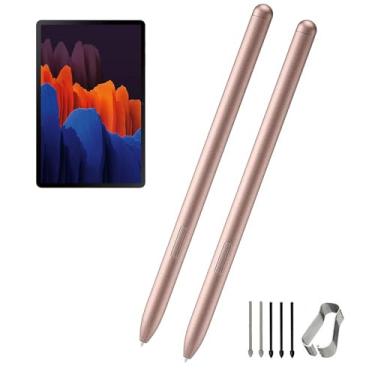 Imagem de 2 peças de reposição para Galaxy Tab S7 Stylus para Samsung Galaxy Tab S7, Tab S7+, Tab S7 FE, todas as versões sem Bluetooth Stylus S Pen + pontas/pontas (S7 Bronze)