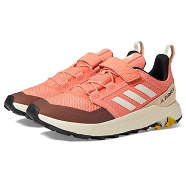 Imagem de adidas Tênis unissex infantil Terrex Trailmaker Hiking Shoes_legacy, Coral Fusion/Wonder White/Solar Gold, 18