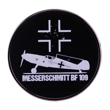 Imagem de 2ª Guerra Mundial 2 Força Aérea Alemã Luftwaffe Messerschmitt BF-109 Emblema de pino esmaltado de 3 cm, 1.2 Inches, esmalte, Esmalte