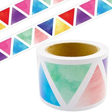 Imagem de Bordas de quadro de avisos em aquarela para decoração de sala de aula, borda de acabamento reto colorido para sala de aula, decoração de quadro-negro, material de volta às aulas, 11 m