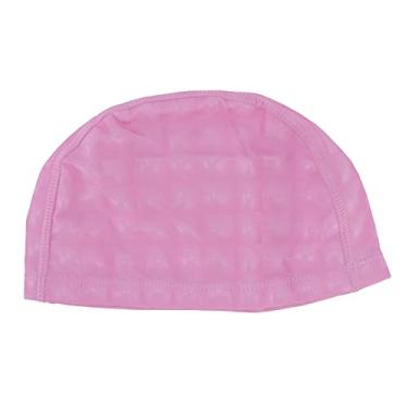 Imagem de Touca de natação masculina e feminina, touca de natação de cor brilhante, design ergonômico 3D touca de natação elástica antiderrapante para cabelos longos, adultos, crianças, (Pearlescent pink)