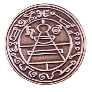 Imagem de Anel Selo Secreto de Salomão Chave Menor Judaísmo Judaico Israelita Israelita Estrela David 3 cm Esmalte Crachá, 1.2 Inches Tall, Esmalte, Metal