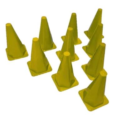 Imagem de Kit 10 Cones Demarcatorio Treino Agilidade Futebol Futsal (Amarelo)
