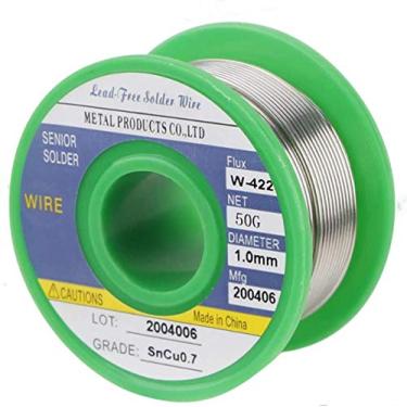 Imagem de Fio de solda sem chumbo, Sn99.3-Cu0.7 1,0 mm 0 kg, fio de solda de núcleo de resina de chumbo de estanho para solda elétrica e DIY