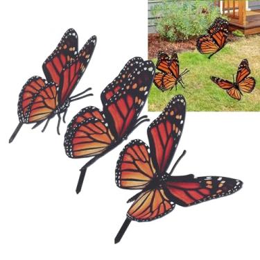 Imagem de Estacas Decorativas Jardim Em Acrílico 3D Vívidas, Conjunto Ornamentos Arte Quintal Romântico à Prova D'água 3 Unidades, Decorações Estacas Flores