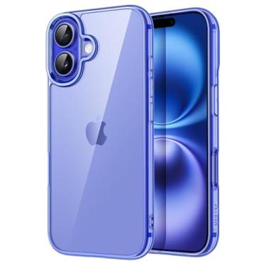 Imagem de JETech Capa para iPhone 16 6,1 Polegadas, Case Protetora de Telefone à Prova de Choque, Anti-Amarelecimento, Capinha Parte Traseira Transparente Anti-Riscos (Ultramarino)