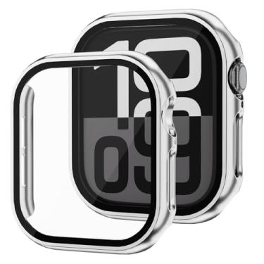 Imagem de Lovandare Pacote com 2 capas para Apple Watch Series 10 46 mm, película protetora de tela rígida ultrafina HD, proteção total resistente a arranhões para iWatch 10, Starlight