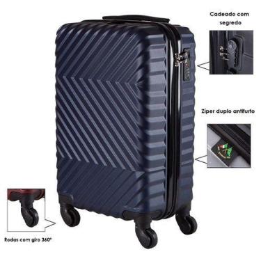 Imagem de Mala de bordo capacidade 10kg padrão anac denver - Ultra Leve, Azul