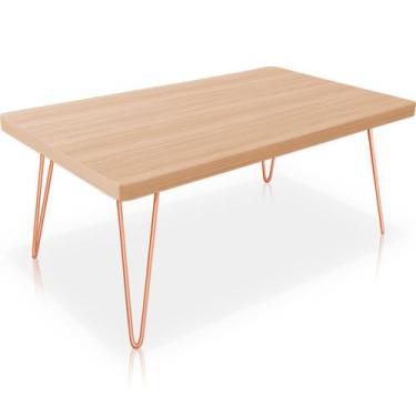 Imagem de Mesa de Centro Dublin Retangular em Aço e MDF Clean - Cobre e Jade - G