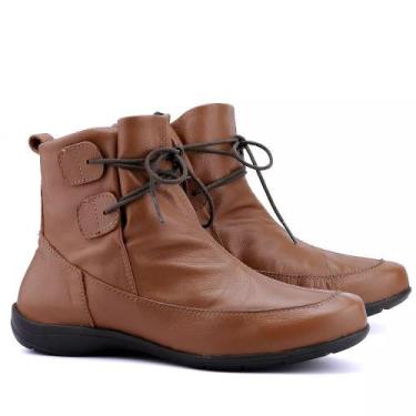 Imagem de Bota Coturno Casual Feminina Couro Conforto Moda Elegante - Mr. Gutt, 