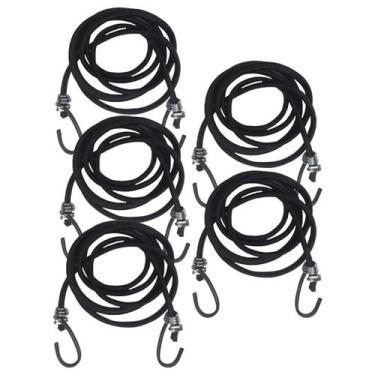 Imagem de Kit 5 Extensor Corda Elástico 2,0M Gancho de Ferro Amarrar Carga Bagag
